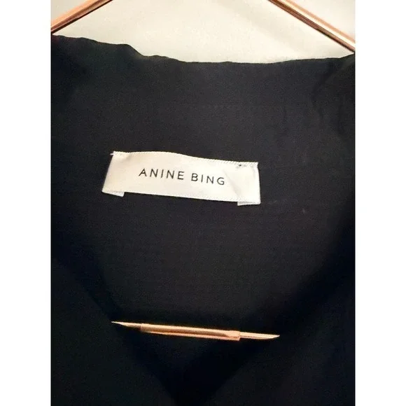 Anine Bing Duster Women S-M Black Mesh Sheer Utility Longline Coverup Dress - Picture 5 of 7